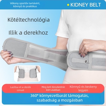 Keskeny derékszíj húzószínróval és kétirányú görgős rendszerrel, állítható korrekciós öv a derék támogatásáért és a has kontrolljáért (poliszti, felnőttek, tollaslabda)