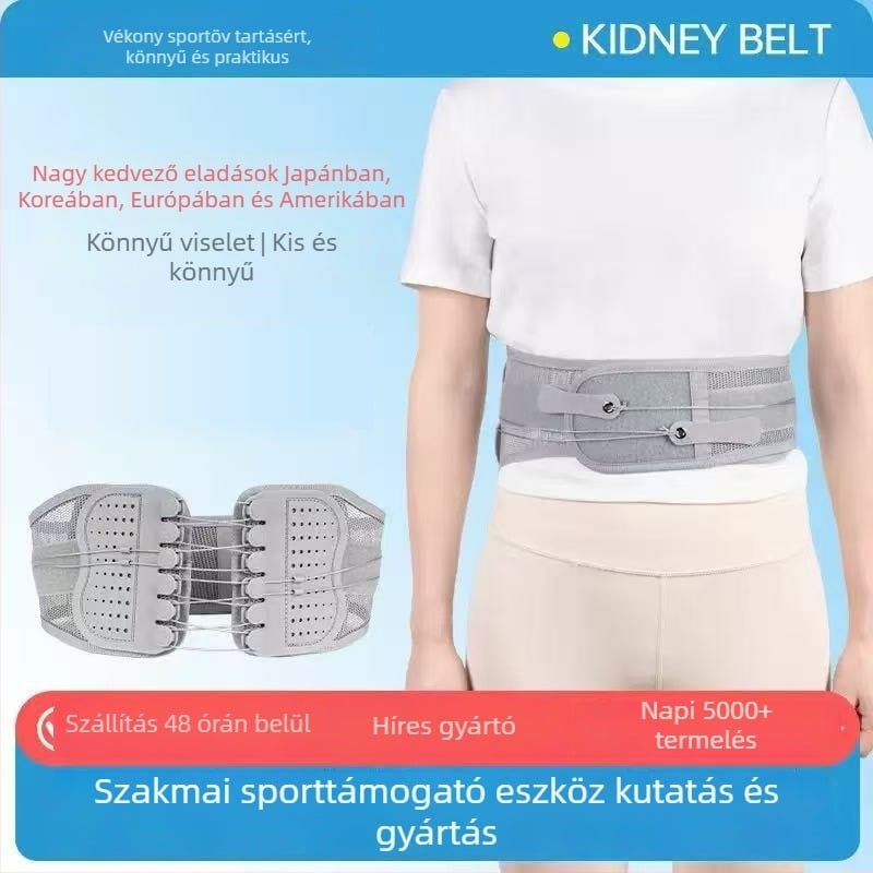 Keskeny derékszíj húzószínróval és kétirányú görgős rendszerrel, állítható korrekciós öv a derék támogatásáért és a has kontrolljáért (poliszti, felnőttek, tollaslabda)