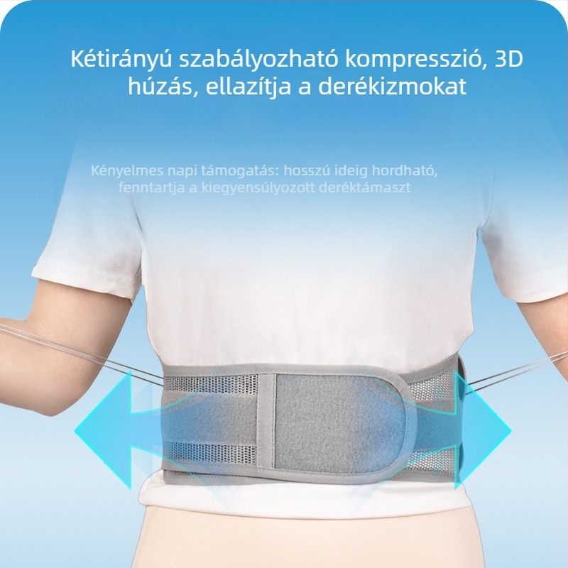 Keskeny derékszíj húzószínróval és kétirányú görgős rendszerrel, állítható korrekciós öv a derék támogatásáért és a has kontrolljáért (poliszti, felnőttek, tollaslabda)