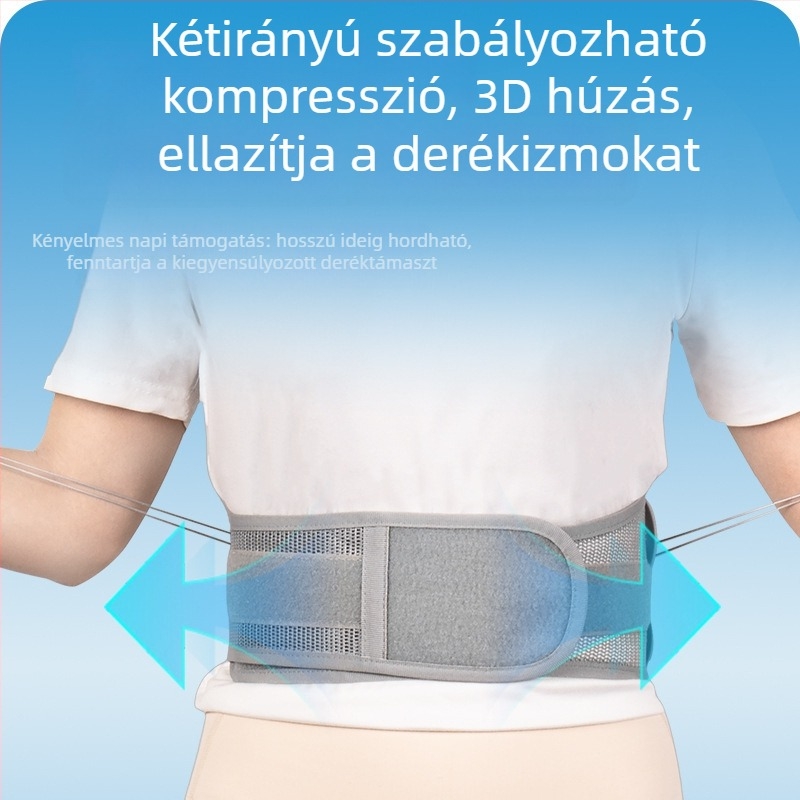 Keskeny derékszíj húzószínróval és kétirányú görgős rendszerrel, állítható korrekciós öv a derék támogatásáért és a has kontrolljáért (poliszti, felnőttek, tollaslabda)