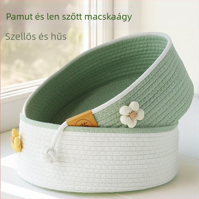 Pamutszálból készült macskafészek - karcolásálló, kopásálló, mosható