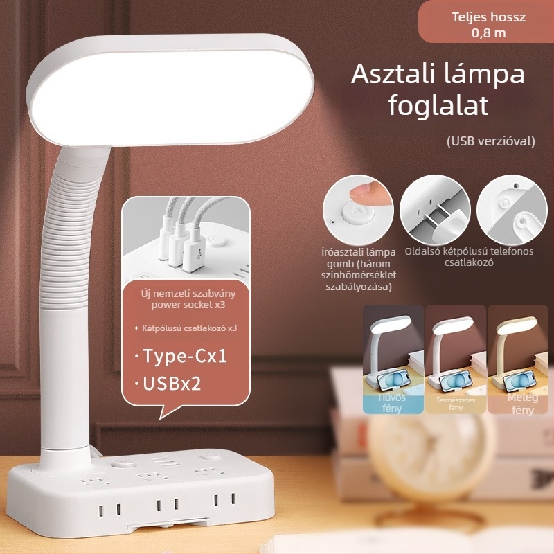 Hongting Diákköri asztali lámpa szemvédő móddal, anti-kékfény, állítható fényerő, USB táplálás, távirányító