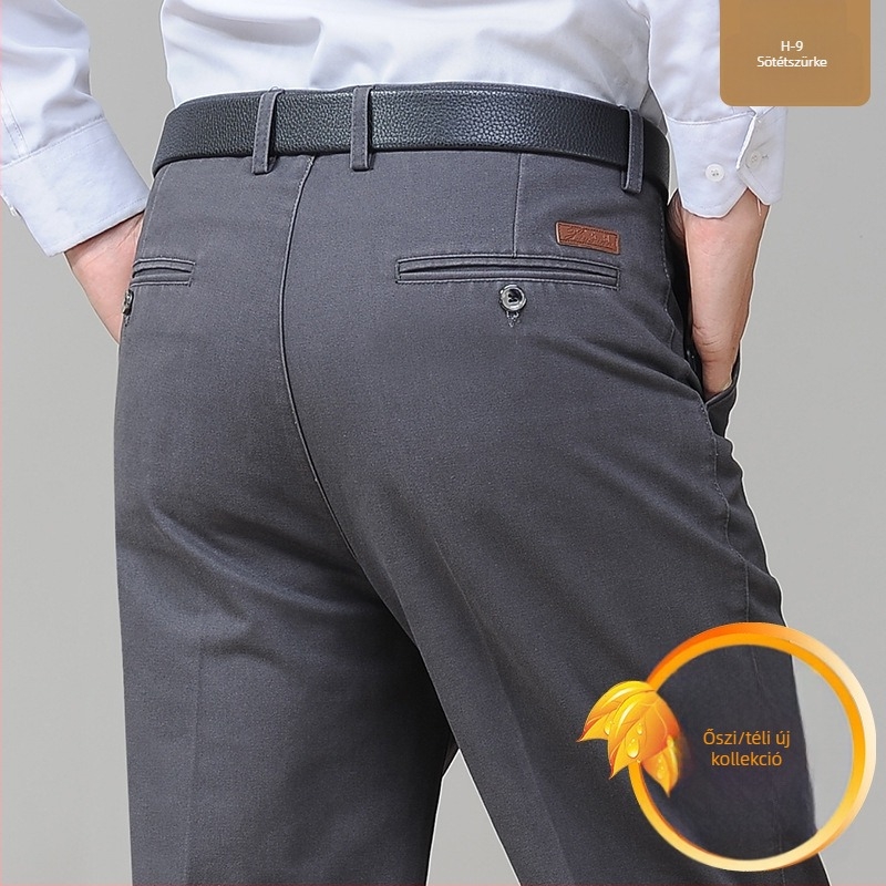 Nadrág casual pamutból, magas derék, laza szabás, egyenes szár, cipzáras zárás, 100% pamut