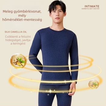 Termikus alsóruha szett, seamless, vast Poliészter rost alapréteg 251–300 g/m², hosszú ujjú felső és hosszú nadrág, uniszex, kerek nyak