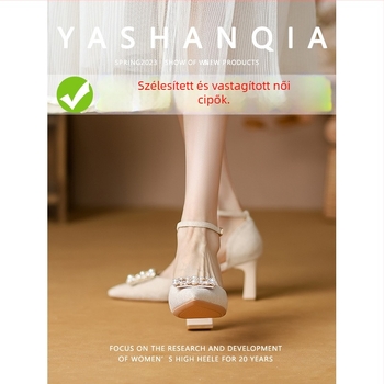 WEISUI Szandál pántokkal, mikroszálas felsőrész, hegyes orr, 6-8 cm sarokmagasság