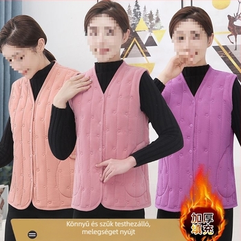 Női mellény, hópehely mintázat, V-nyakú, ultra rövid hossz ≤40 cm, anyaga: juhkasmír, töltés: gyapjú