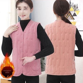 Női mellény, hópehely mintázat, V-nyakú, ultra rövid hossz ≤40 cm, anyaga: juhkasmír, töltés: gyapjú