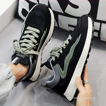 Férfi hálós casual futócipő, kopásálló, fűzővel, gumírozott talp, PU talpbetét, alacsony sarok 1-3 cm