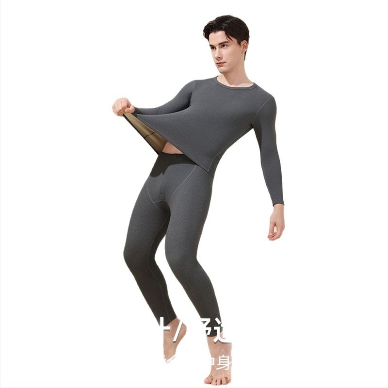 Gyapjú-selyem termo alsóruha szett, uniszex, kerek nyakú felső és nadrág, egy rétegű, gyapjú betétekkel