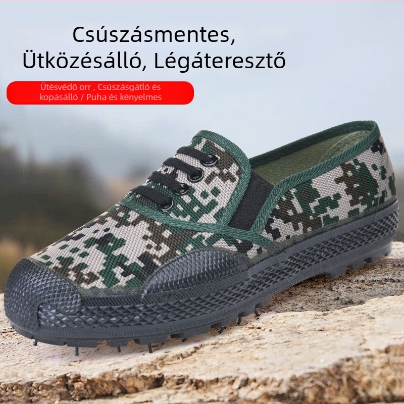 Edzőcipő, lélegző hálós felsőrész, vulkanizált gumitalp, slip-on záródás, alacsony profilú férfiaknak
