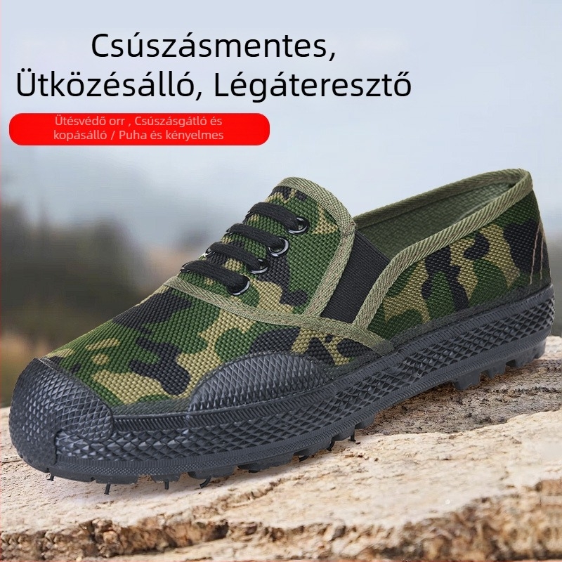 Edzőcipő, lélegző hálós felsőrész, vulkanizált gumitalp, slip-on záródás, alacsony profilú férfiaknak
