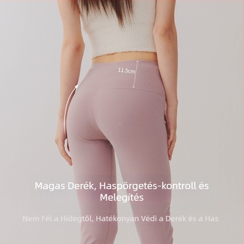 Női vastag pamutból készült melegítő nadrál, magas derekú alsó réteg, téli viselet