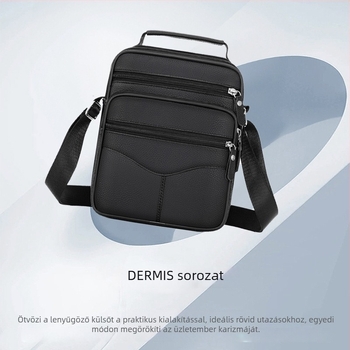 Férfi bőr váll- és keresztpántos oldaltáska - valódi bőr, felső réteg marhabőrből, vízálló, ultra könnyű, Cross-border stílus