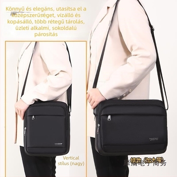 Férfi vállon átvetős táska – uniszex stílus, PU anyag, Oxford bélés, lélegző, kiterjeszthető kapacitás