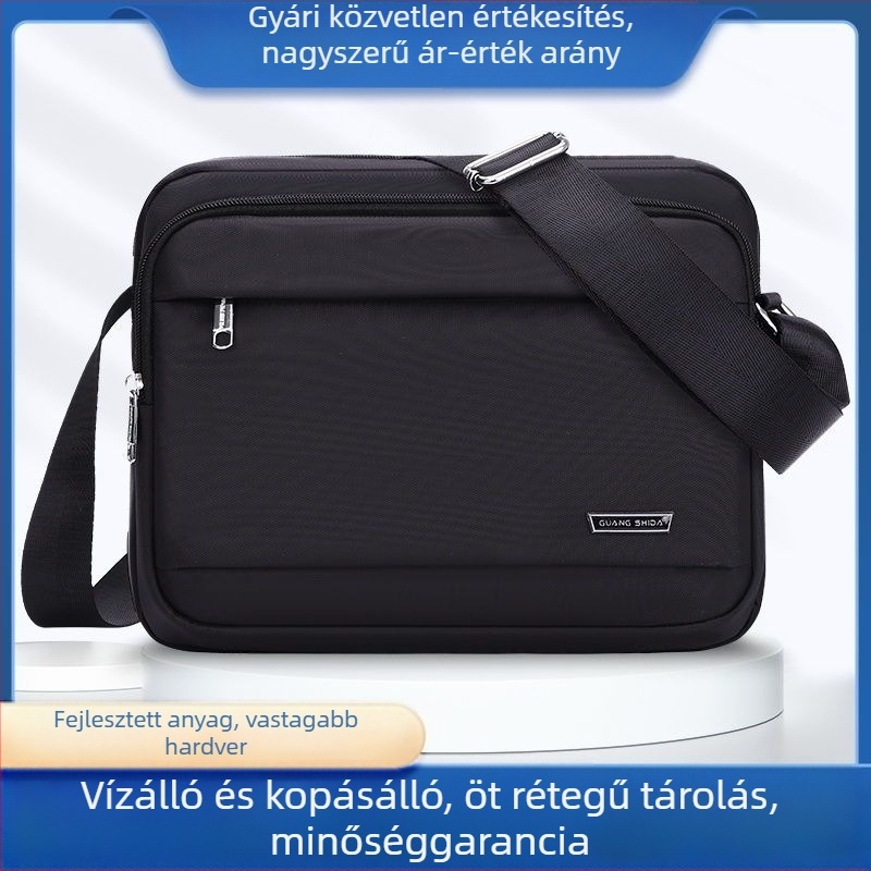 Férfi vállon átvetős táska – uniszex stílus, PU anyag, Oxford bélés, lélegző, kiterjeszthető kapacitás