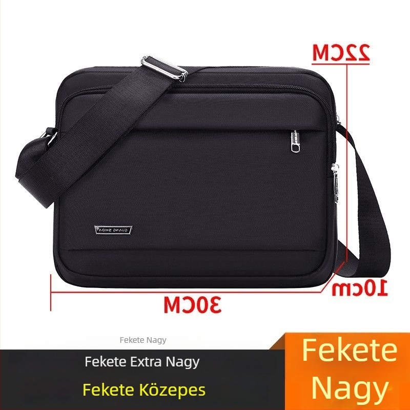 Férfi vállon átvetős táska – uniszex stílus, PU anyag, Oxford bélés, lélegző, kiterjeszthető kapacitás