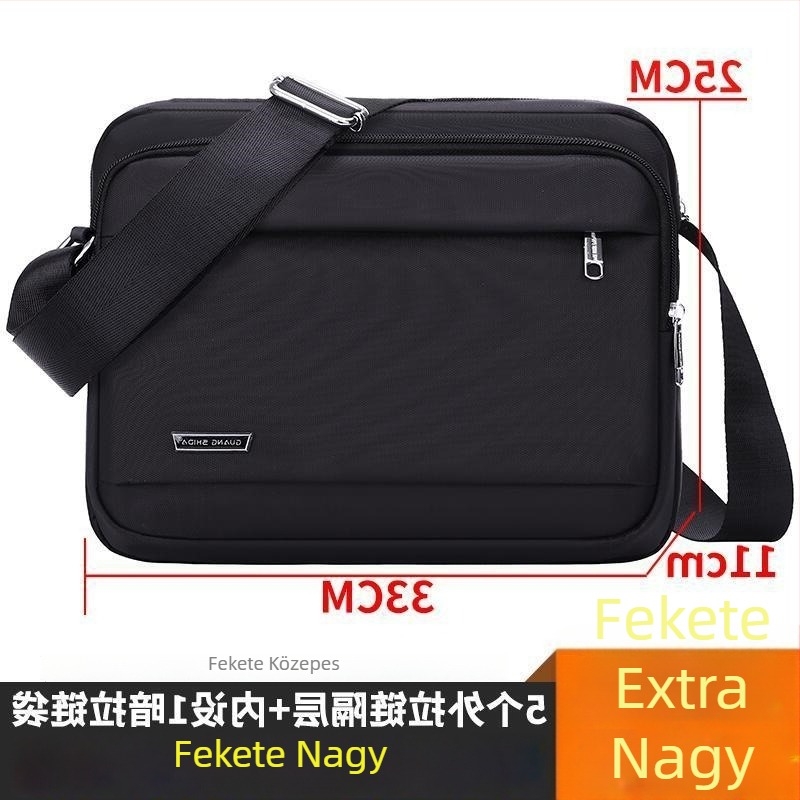 Férfi vállon átvetős táska – uniszex stílus, PU anyag, Oxford bélés, lélegző, kiterjeszthető kapacitás