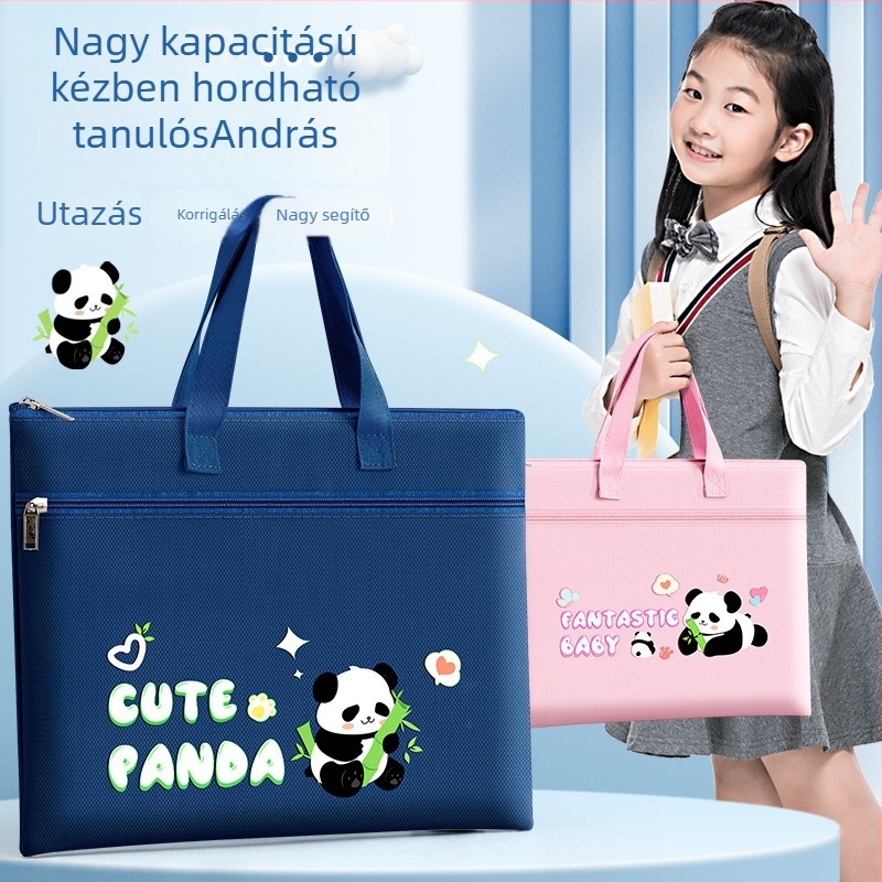 Beiduome vászon iskolatáska cipzárral – rajzfilm stílus, nagy kapacitás, általános iskolások számára