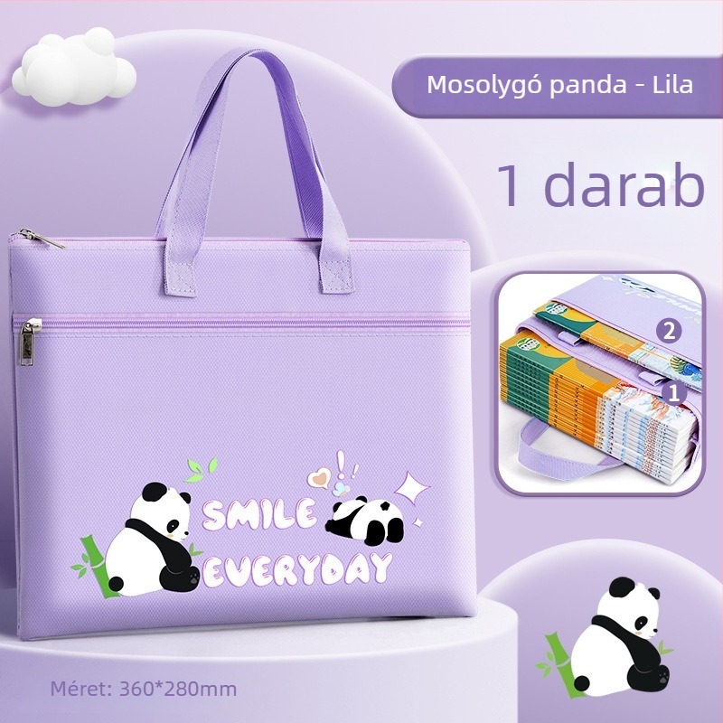 Beiduome vászon iskolatáska cipzárral – rajzfilm stílus, nagy kapacitás, általános iskolások számára