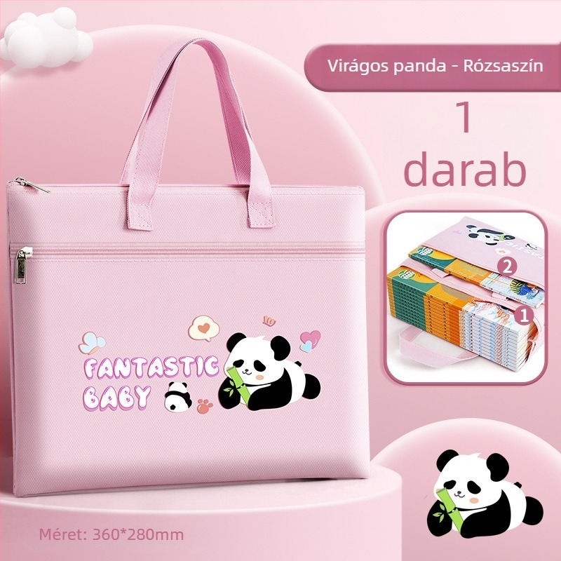 Beiduome vászon iskolatáska cipzárral – rajzfilm stílus, nagy kapacitás, általános iskolások számára