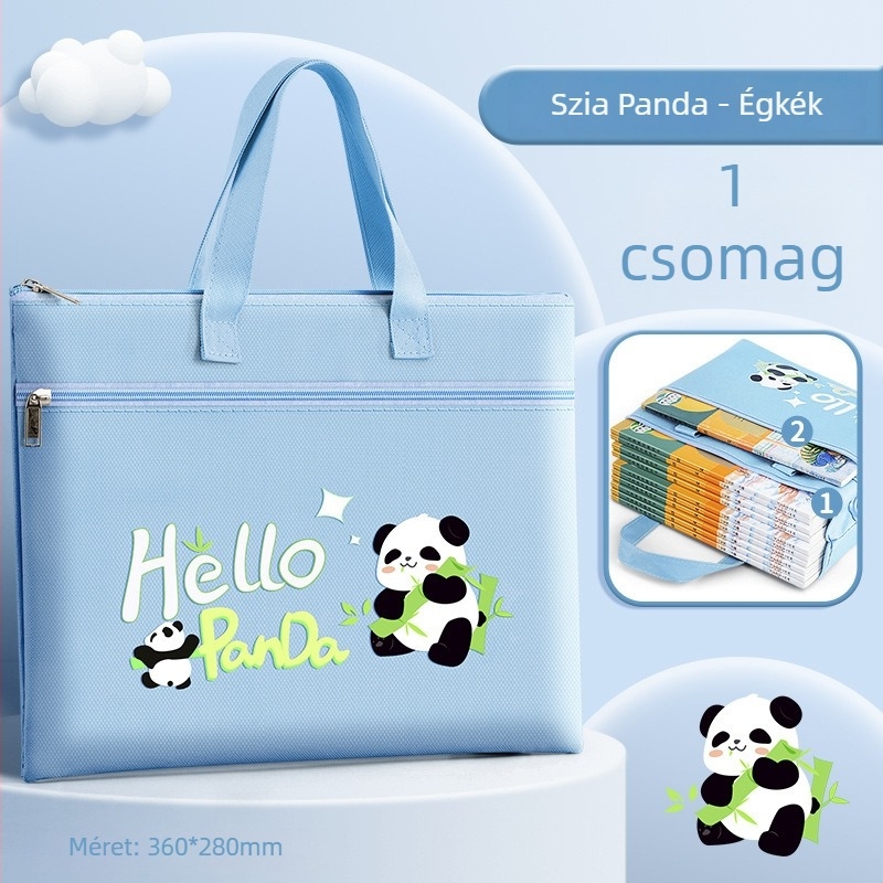 Beiduome vászon iskolatáska cipzárral – rajzfilm stílus, nagy kapacitás, általános iskolások számára