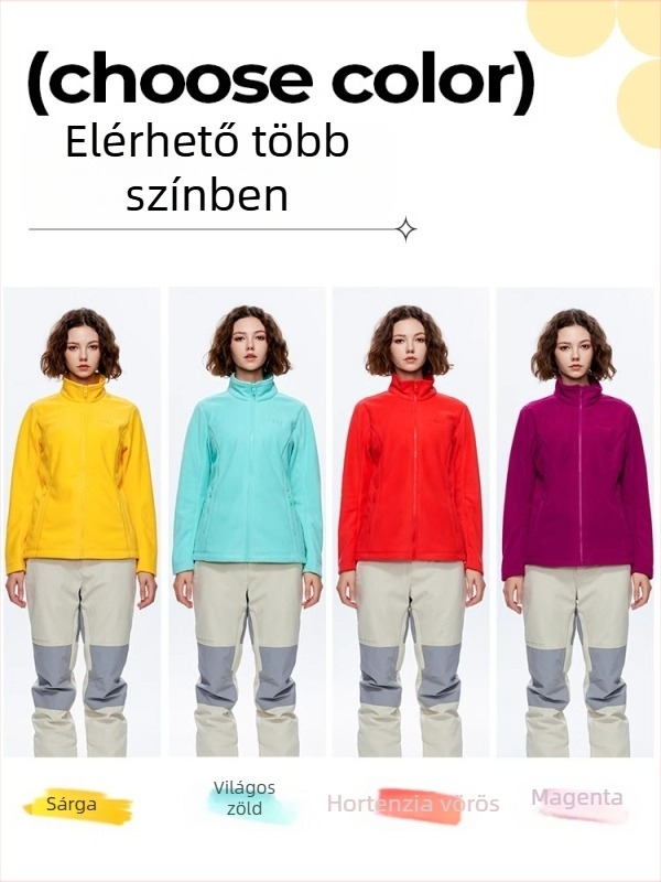 Unisex polár fleece kardigán belső polár béléssel, meleg téli réteg síeléshez, kerékpározáshoz és túrázáshoz