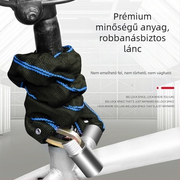 Lopás elleni kerékpárlánc zár – hordozható, vastagított és hosszabb lánc, elektromos és hegyi kerékpárokhoz
