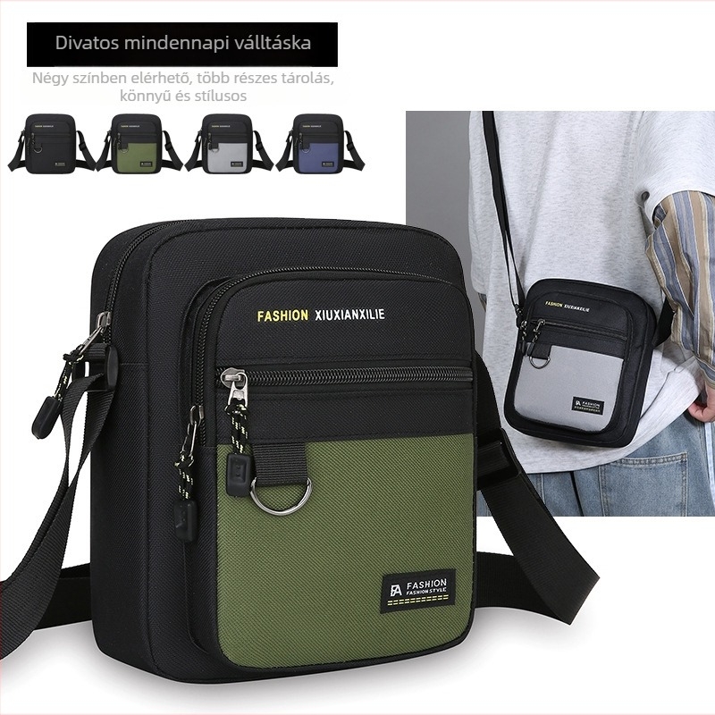 Férfi crossbody táska – street fashion, Oxford anyag, vízálló, lélegző, ultrakönnyű, kopásálló