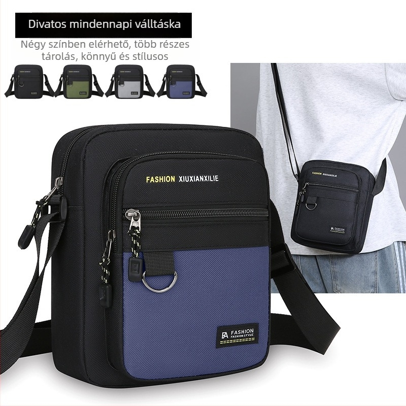 Férfi crossbody táska – street fashion, Oxford anyag, vízálló, lélegző, ultrakönnyű, kopásálló