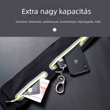 Futó deréköv férfiak és nők számára, telefontartó zseb, kültéri használatra, vékony, multifunkcionális kompakt táska