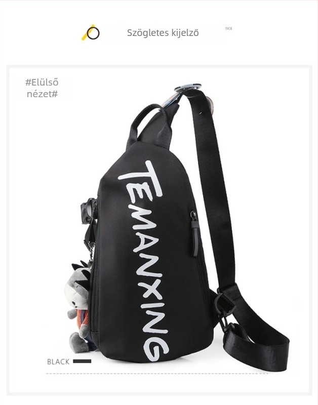 BR férfi mellkas táska nylonból, crossbody, lélegző, vízálló, ultrakönnyű, utcai stílus