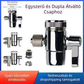 Vízkezelő szűrő kapcsoló szelepe, réz, electroplatált felület, vízszétválasztó, 100°C