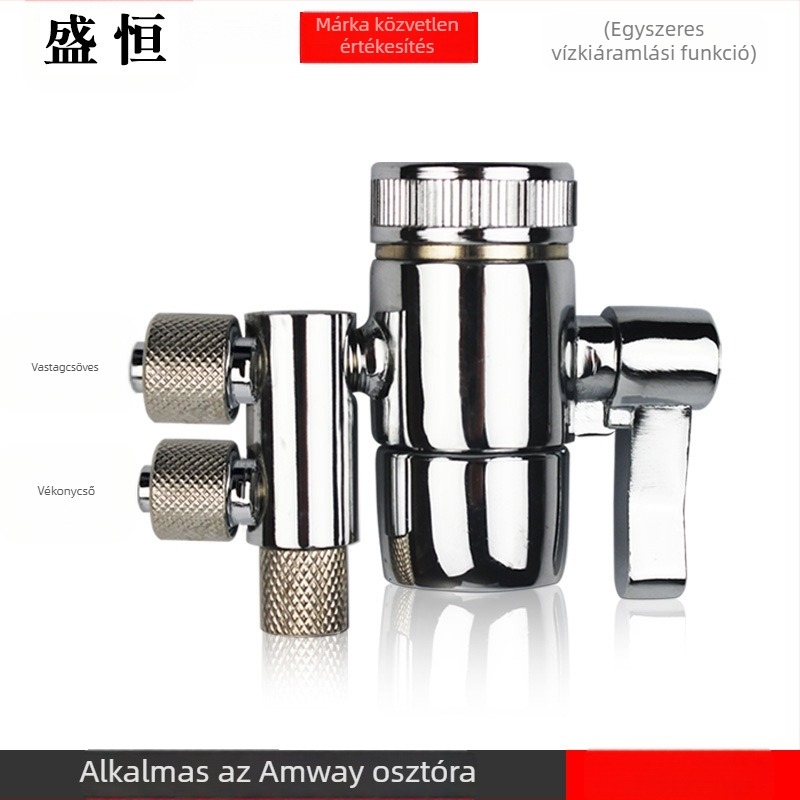 Vízkezelő szűrő kapcsoló szelepe, réz, electroplatált felület, vízszétválasztó, 100°C