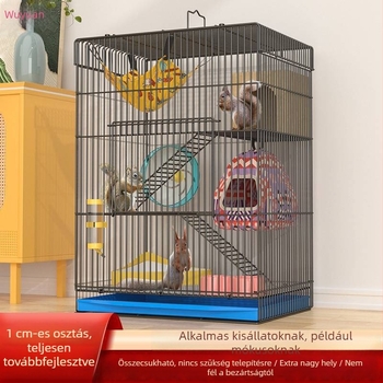 Háromszintes ketrec Sugar Gliders és kisállatok számára – Nagy villa-stílusú hörcsög ketrec megerősített ajtóval
