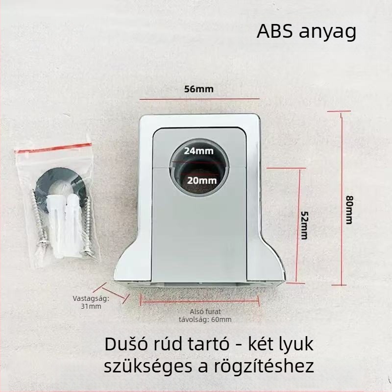 Zuhanytartó – ABS, levehető, fúrással történő szerelés, modell CN001CP, 1–90°C