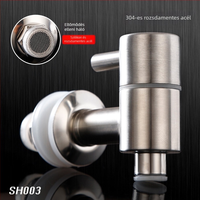 Szűrővel ellátott borcsap rozsdamentes acélból filtrrel - 304, kerámiás tárcsás szelep, ülésátmérő 20 mm, bemeneti/kimeneti csőátmérő 20 mm, csiszolt felület