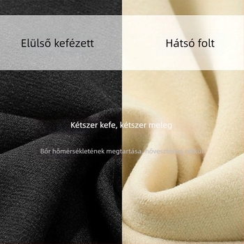 Sima varrás nélküli termoszabad mellény, dupla rétegű poliészterrel, velúr felülettel, kapucnival, V-nyakú, alapréteg