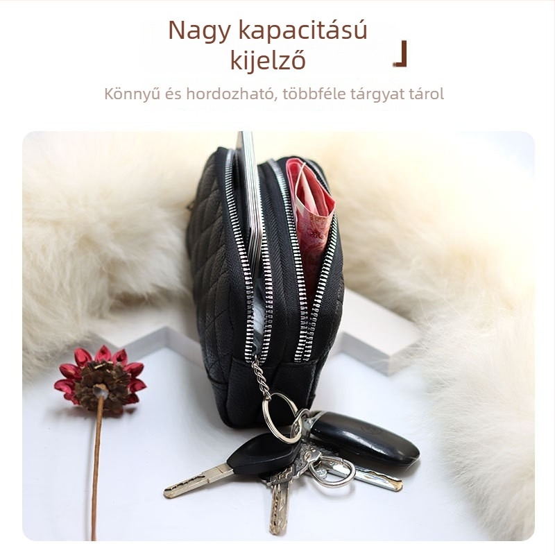 PU bőr érme-tárca, poliészter bélés, 1 hajtásos kialakítás, városi minimalist stílus, összehajtható
