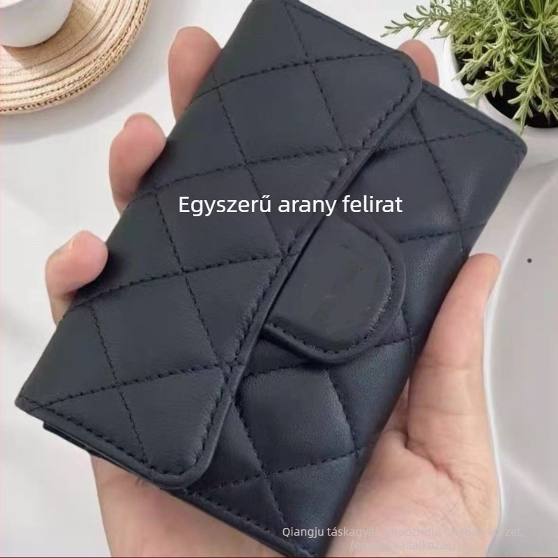 Mini kártyatartó és pénztárca PVC-ből, kockás mintázat, városi stílus, 2025 tavasz