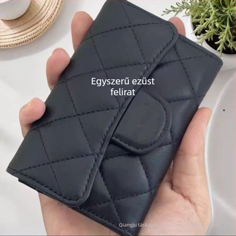 Mini kártyatartó és pénztárca PVC-ből, kockás mintázat, városi stílus, 2025 tavasz