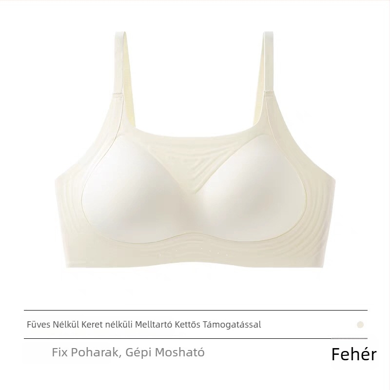 Drót nélküli melltartó vékony formázott kosarakkal, acélmentes, rögzített kettős pántok, hátul három sor kapocs