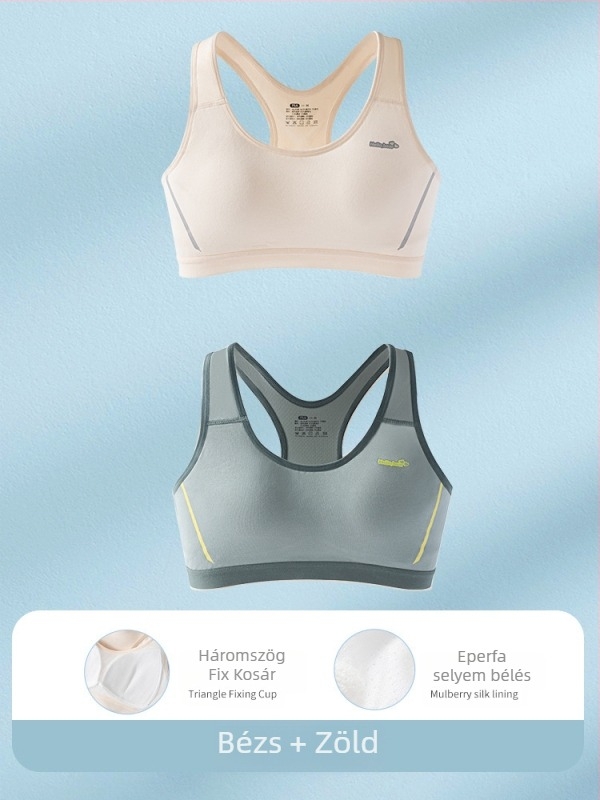 Ifjúsági sportmelltartó-vest pamutból, viszkóz béléssel, teljes kosár, vékony formázott habcsésze, acélkeret nélkül, fix vállpántok, izzadságot felszívó