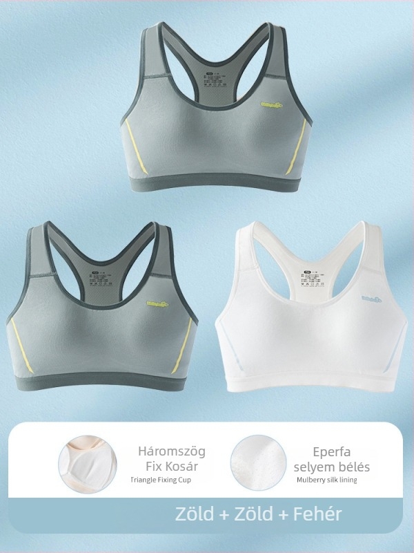 Ifjúsági sportmelltartó-vest pamutból, viszkóz béléssel, teljes kosár, vékony formázott habcsésze, acélkeret nélkül, fix vállpántok, izzadságot felszívó