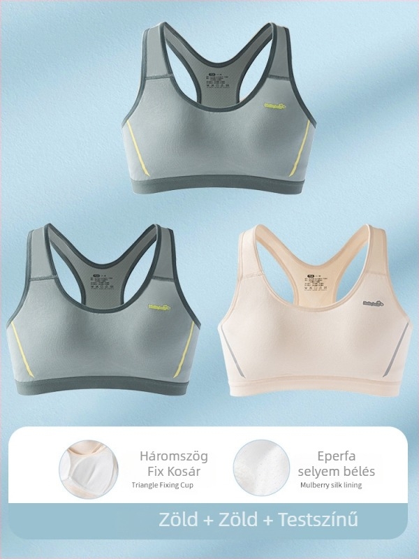 Ifjúsági sportmelltartó-vest pamutból, viszkóz béléssel, teljes kosár, vékony formázott habcsésze, acélkeret nélkül, fix vállpántok, izzadságot felszívó