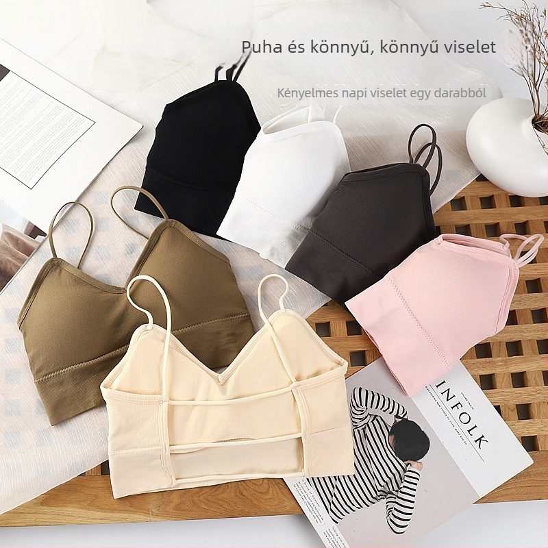 Nylon wrap melltartó/bustier, vezeték nélküli, hátsó kivágás, hossz a mellkasnál, teljes kosár, vékony formázó kosár, 80–90% nylon