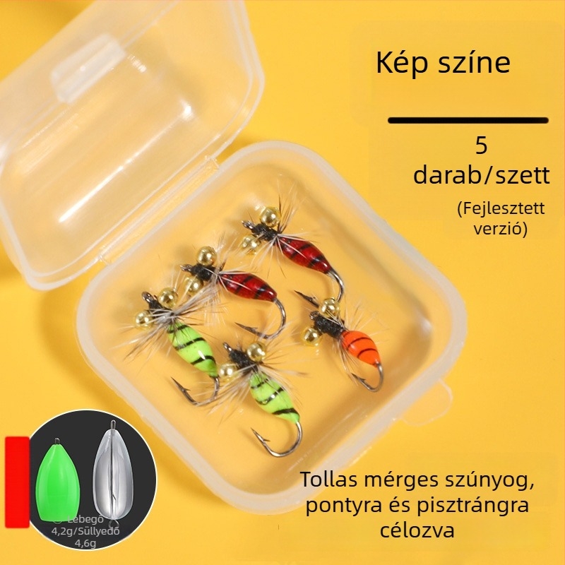 Két horogos horoggal ellátott csalihal – új csalihal, mini gyöngyök csillogó, fehér csíkos goby dekó