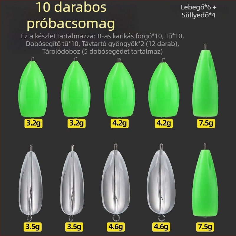 Két horogos horoggal ellátott csalihal – új csalihal, mini gyöngyök csillogó, fehér csíkos goby dekó