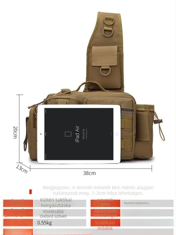 Férfi derekasan tok Oxford anyagból, vízálló, kopásálló, bővíthető, több rétegű tárolás, 2024 nyár