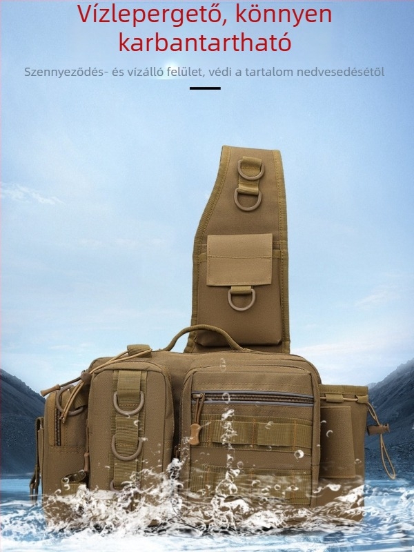 Férfi derekasan tok Oxford anyagból, vízálló, kopásálló, bővíthető, több rétegű tárolás, 2024 nyár