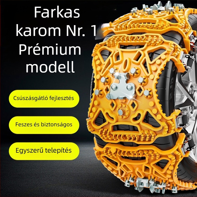 Univerzális gumiból készült hókötő lánc Eagle Claw dizájn, 165–275 gumikhoz, tömeg 3,7 kg, testreszabható